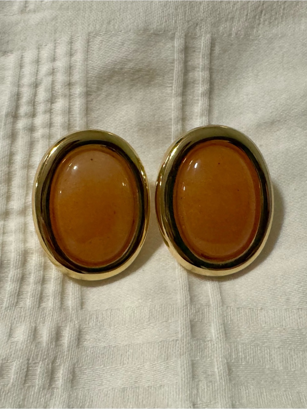 Luv Aj Gold-Tone Earrings with Amber Ovals
